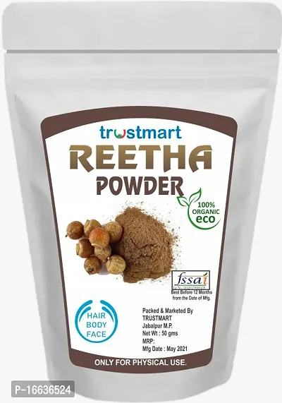 TRUSTMART  Organic Amla,Reetha,Shikakai,Bhringraj,Hibiscus and Henna Powder 300g Each 50g-thumb4