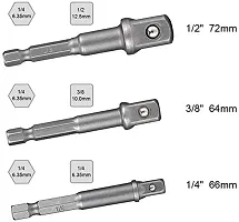 H9 1/4-Inch Hex Shank to Square Head Drive 1/4 3/8 1/2 Insert for power Drill to Quick Change Nut-thumb4