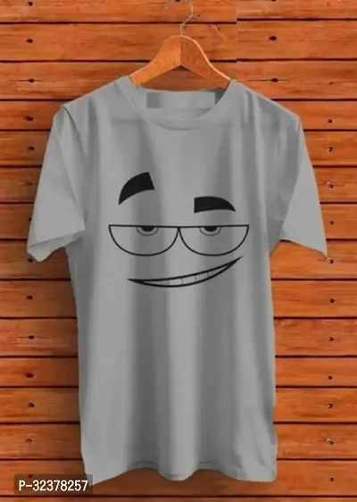 Stylish Grey Polyester T-Shirt For Men-thumb0