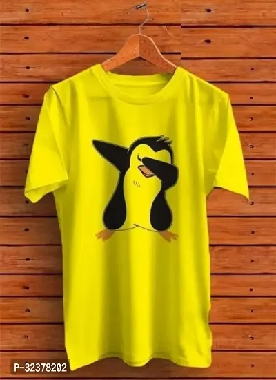 Stylish Yellow Polyester T-Shirt For Men-thumb0