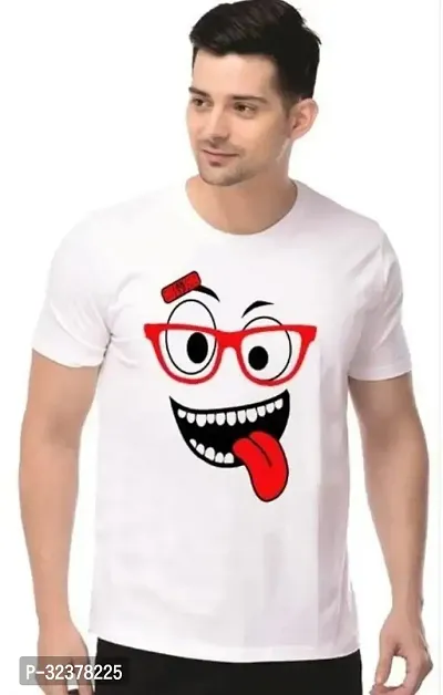 Stylish White Polyester T-Shirt For Men-thumb0