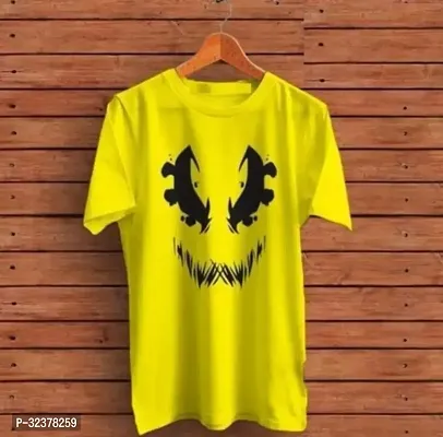 Stylish Yellow Polyester T-Shirt For Men-thumb0