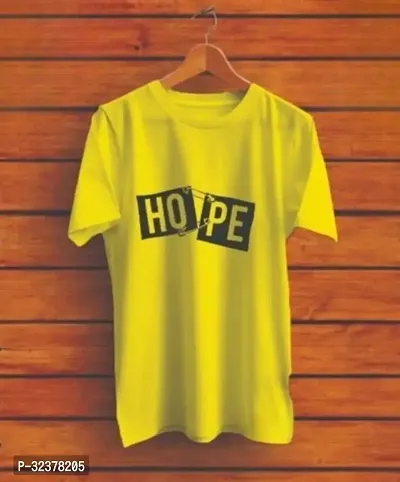 Stylish Yellow Polyester T-Shirt For Men-thumb0