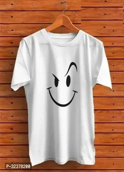 Stylish White Polyester T-Shirt For Men-thumb0