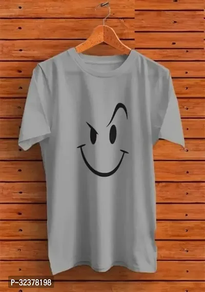 Stylish Grey Polyester T-Shirt For Men-thumb0