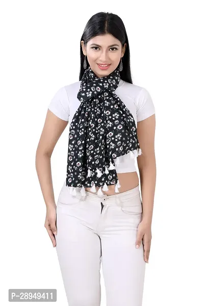 JVNINE Women Printed Scarf Stole With Tassels-thumb0