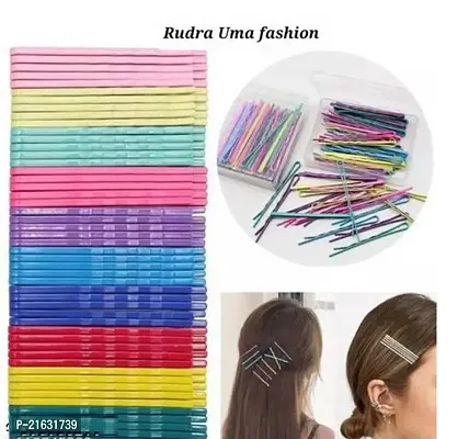 Romacreation 50 pcs color Counts Bobby Hair Pins Colorful Rubber Non-Slip Metal Hair Clips