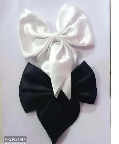 Hair bows clip black and whiit color pack of 2