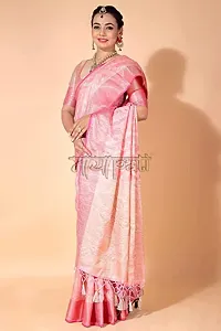 Mayapati Self Pattern Zari Woven Banarasi Silk Saree for Women with Unstitched Blouse-thumb1