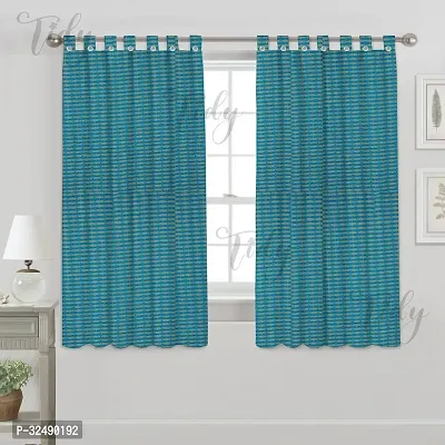 Cotton Window Loop Curtain - Pack of 2-thumb0