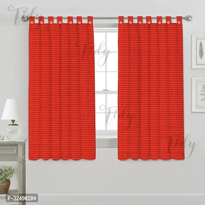 Cotton Window Loop Curtain - Pack of 2-thumb0