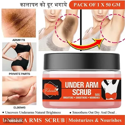 Under Arm Scrub Gently Exfoliates The Sensitive Skin of Under Arms, Blend of Coconut Oil and Coconut Shell Powder Brightens Softens Nourishes and Smoothens Your Underarms Scrub  (50 g) Pack Of -1-thumb0