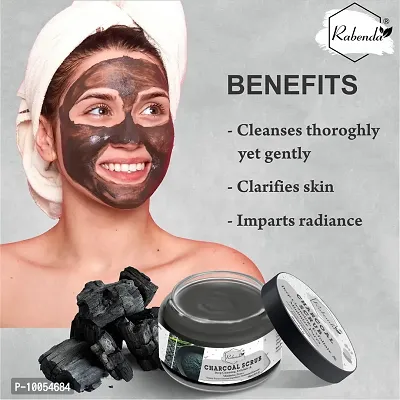 NATURAL Bamboo Charcoal Face and Body Scrub With Activated Charcoal, Peppermint and Thyme For Helps in Deep Exfoliation and Remove Blackheads (100% Organic Skin Care Product) Scrub pack of 1-thumb3