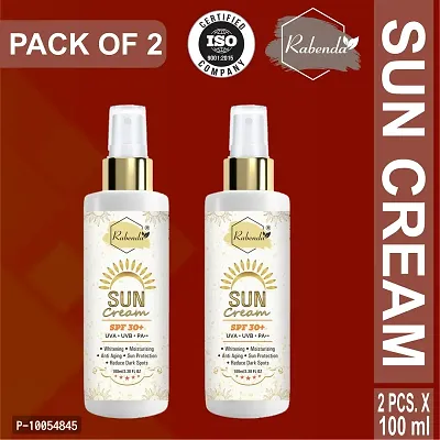 Sunscreen Cream SPF 30+, Whitening,Moisturising,Anti Aging,Reduce Dark Spote Protetion from UVA/UVB/PA++, Sun Protection and De Tan - SPF 30  (100 ml.) Pack Of 2-thumb0