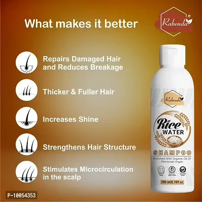 RabendaRice Water Hair Shampoo Helps for Hair Grow Long, Damage Hair, Hairfall Control, Enriched with  Argan, Paraben Free and Sulphate Free, Hair Shampoo, Suitable for All Hair Types  (200 ml) Pack Of 2-thumb3