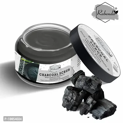 NATURAL Bamboo Charcoal Face and Body Scrub With Activated Charcoal, Peppermint and Thyme For Helps in Deep Exfoliation and Remove Blackheads (100% Organic Skin Care Product) Scrub pack of 1-thumb2