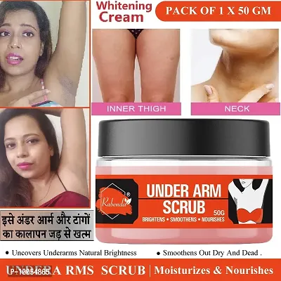 Under Arm Scrub Gently Exfoliates The Sensitive Skin of Under Arms, Blend of Coconut Oil and Coconut Shell Powder Brightens Softens Nourishes and Smoothens Your Underarms Scrub  (50 g) Pack Of -1-thumb0