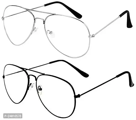 Unisex Adult Aviator Sunglasses Clear Frame, White Lens-thumb0