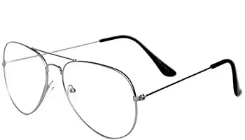 Unisex Adult Aviator Sunglasses Clear Frame, White Lens-thumb3