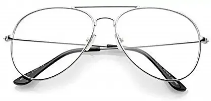Unisex Adult Aviator Sunglasses Clear Frame, White Lens-thumb2