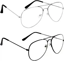 Unisex Adult Aviator Sunglasses Clear Frame, White Lens-thumb4
