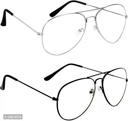 Unisex Adult Aviator Sunglasses Clear Frame, White Lens-thumb5