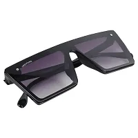 UV PROTECTIVE Rectangular Unisex Sunglasses (SUN-068-BLK)-thumb1