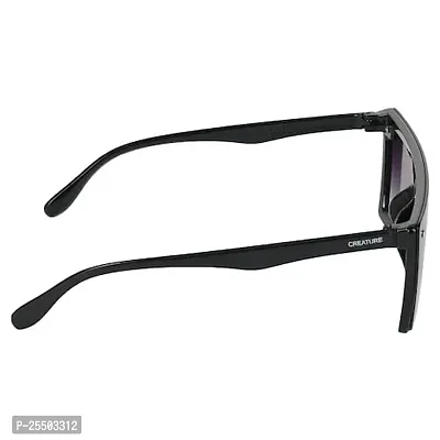 UV PROTECTIVE Rectangular Unisex Sunglasses (SUN-068-BLK)-thumb3