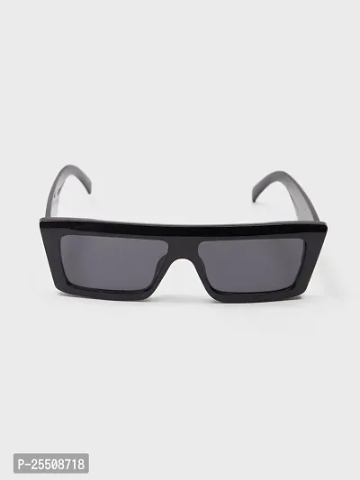 Black Oversized Rectangular Sunglasses-thumb4