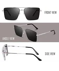 Retro Square Sunglasses Rectangular Metal frame sunglasses for Men and Women-thumb1
