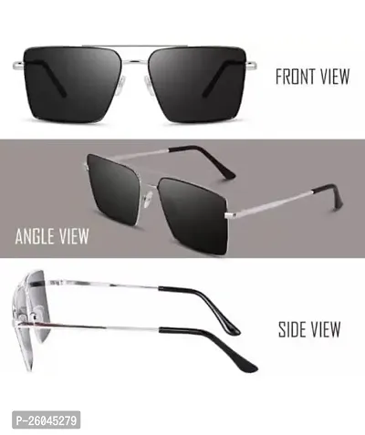 Retro Square Sunglasses Rectangular Metal frame sunglasses for Men and Women-thumb2