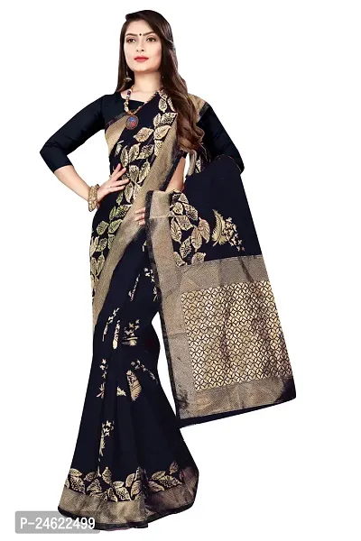 Stylish Women Cotton Silk Saree with Blouse piece