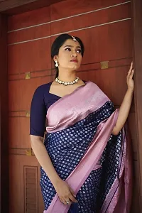 Stylish Women Cotton Silk Saree with Blouse piece-thumb2