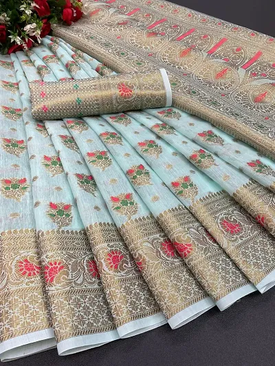 Cotton Silk Banarasi Saree with Blouse piece