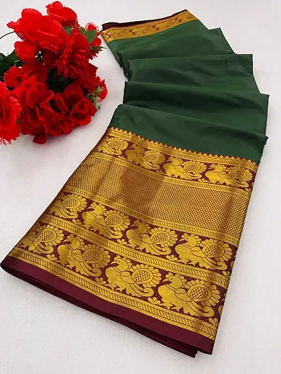 New In Cotton Silk Saree with Blouse piece 