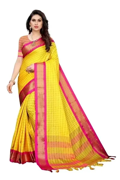 Beautiful Cotton Silk Jacquard Saree with Blouse piece