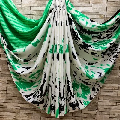 Trendy Crepe Shibori Printed Sarees with Blouse piece