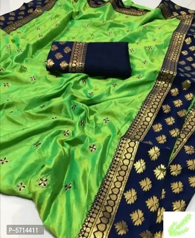 Green Art Silk Embroidered Sarees For Women-thumb1