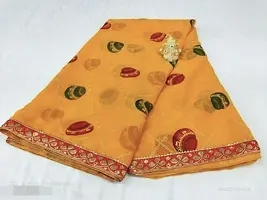 Yellow Georgette Daily Wear Saree With Blouse Piece-thumb4
