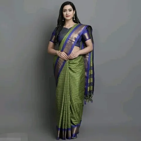 Elegant Silk Solid Saree With Blouse Piece For Women