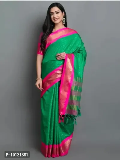 Fabrics Cotton Silk Saree With Blouse Piece-thumb0