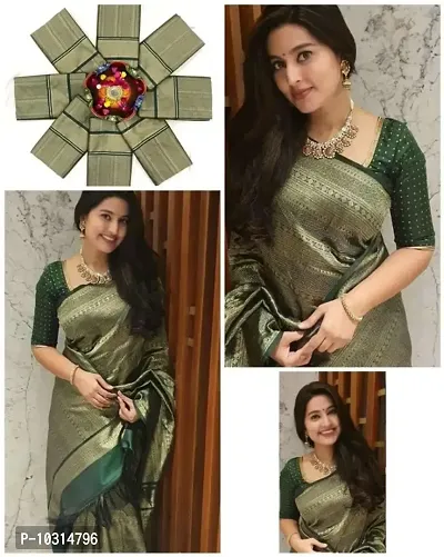 Beautiful Art Silk Jacquard Saree With Blouse Piece