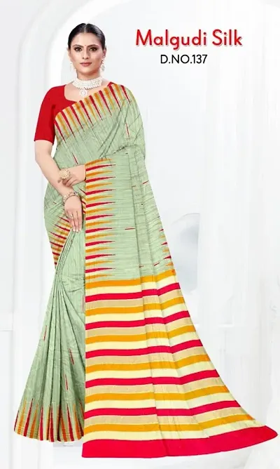 Trending Art Silk Saree with Blouse piece 