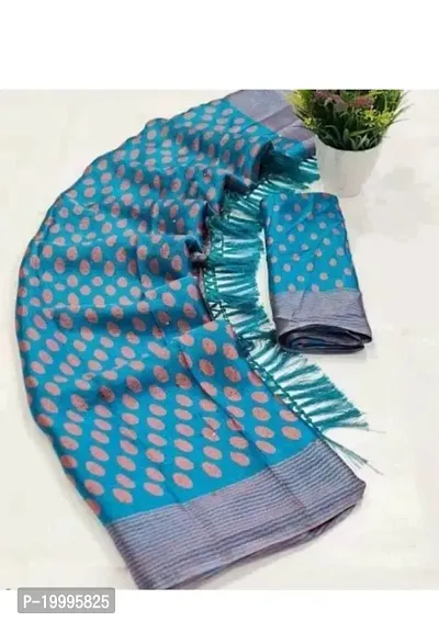 blue Brasso saree with blouse piece self pattern fesival wear