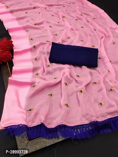 Cotton Silk Lace Border Saree With Blouse Piece