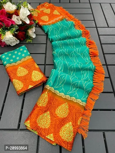 Cotton Silk Printed Sarees With Blouse Piece-thumb0