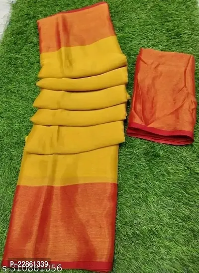 Chiffon Brasso Sarees With Blouse Piece