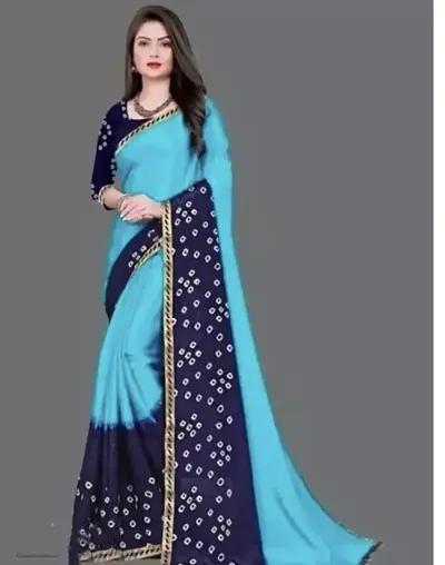 Crepe Multicoloured Sarees with Blouse Piece