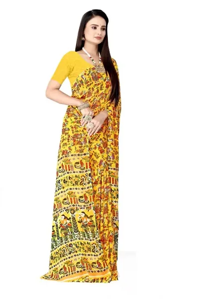 Moss Chiffon Sarees with Blouse Piece