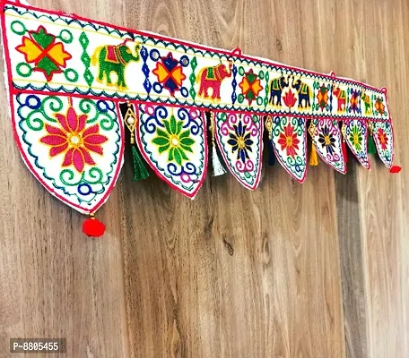 Cotton Kacchi Work Toran / Bandharwal/ Door Hanging With Latkan-thumb0